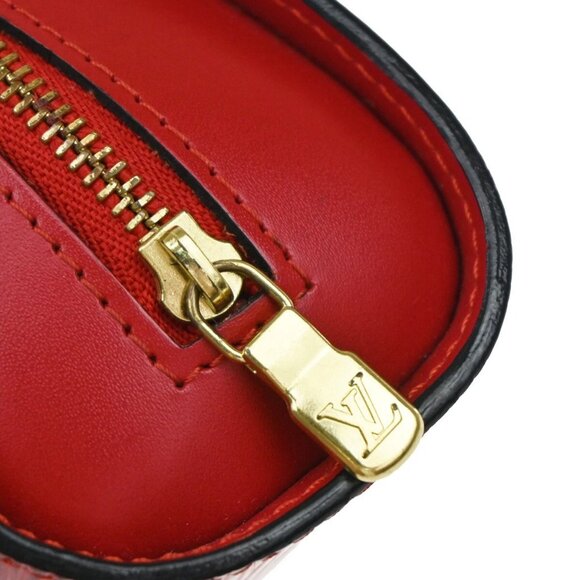 LOUIS VUITTON LV Logo Dauphine PM Pouch Bag Epi Leather Red - Picture 16 of 16